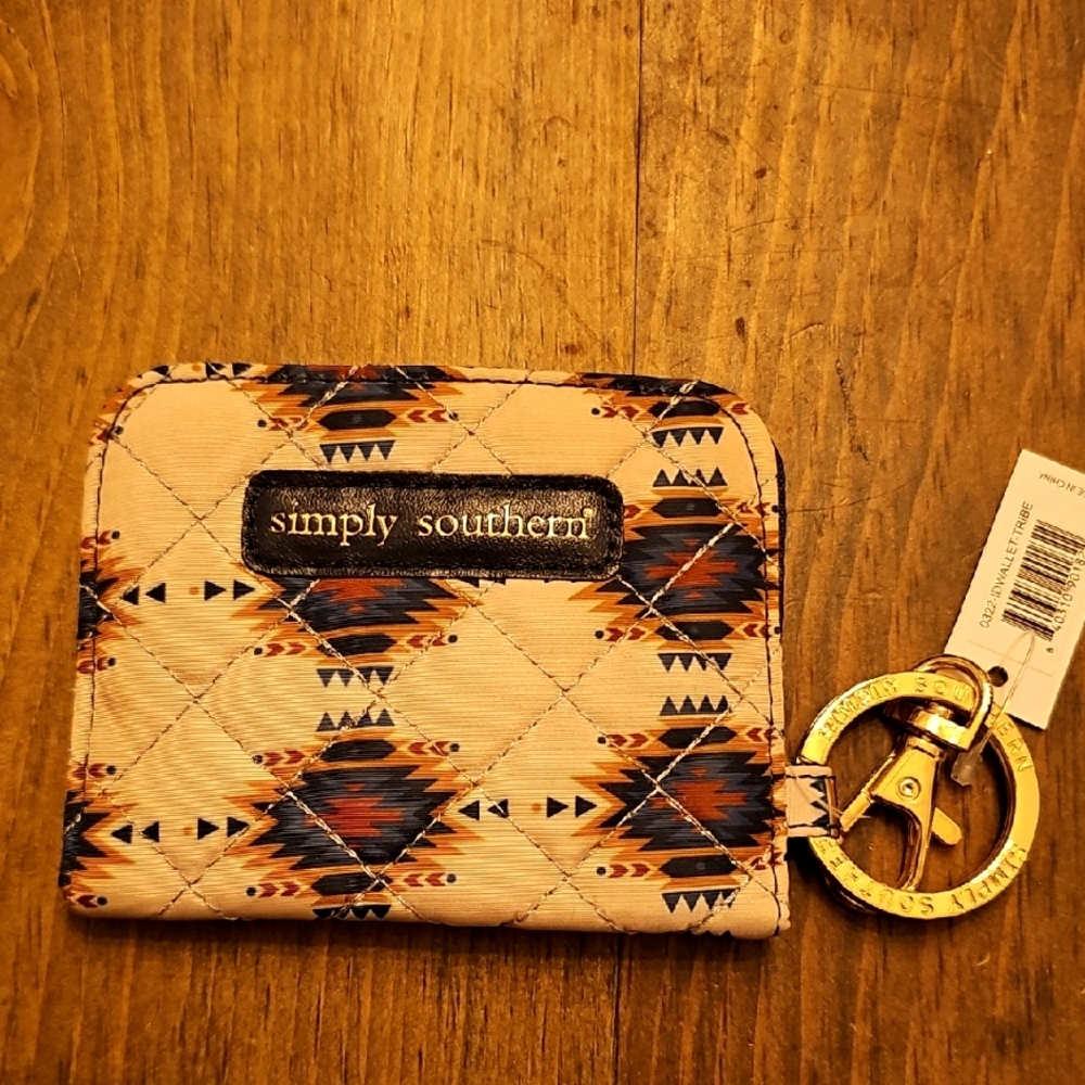Simply Southern Geometric Quilted Wallet with Keyring
